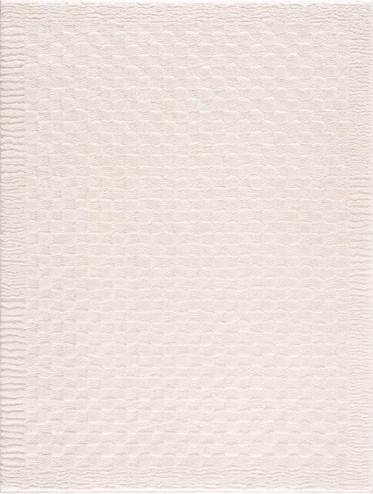 Leryn Ivory Checkered Area Rug