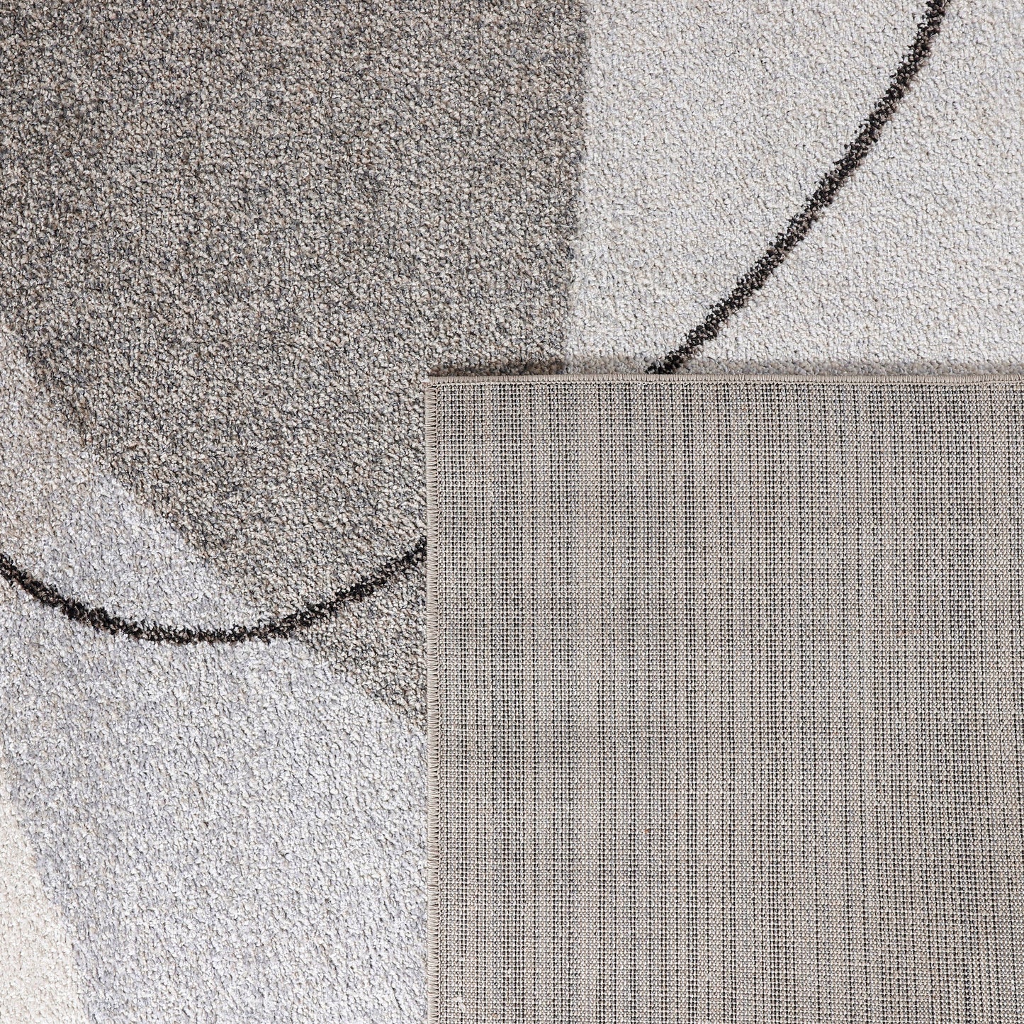 Area Rug Fiesta with Abstract Artistic Pattern in Beige and Grey