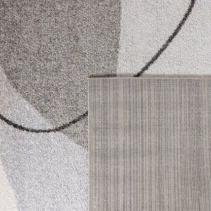 Area Rug Fiesta with Abstract Artistic Pattern in Beige and Grey