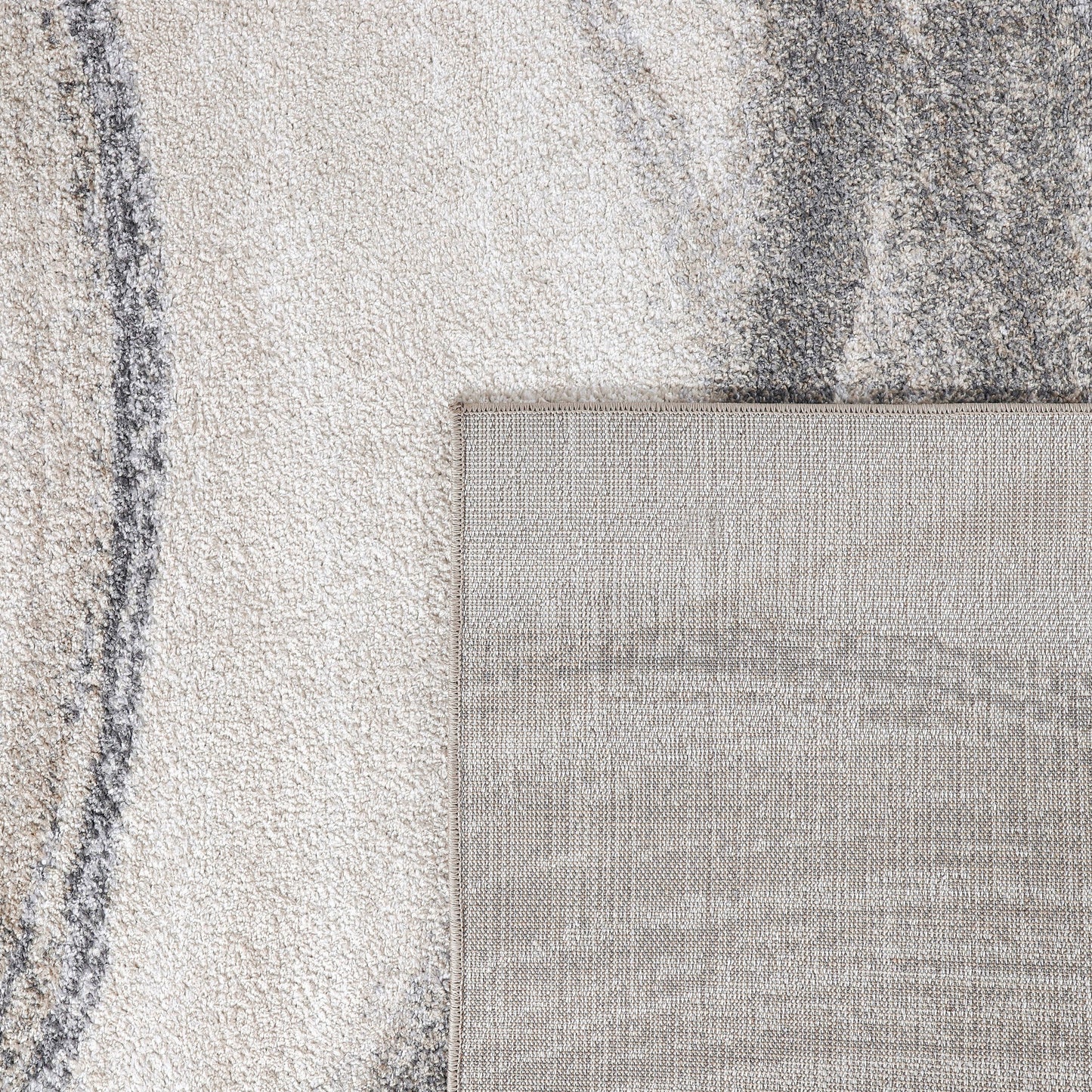 Modern Area Rug Fiesta with Artistic Waves in Beige Grey
