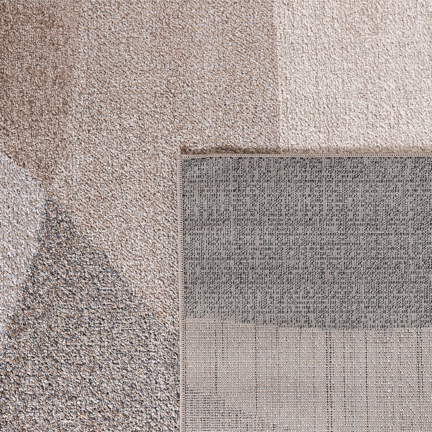Living Room Rug Fiesta with Geometric Design in Beige Grey Cream