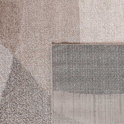 Living Room Rug Fiesta with Geometric Design in Beige Grey Cream