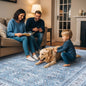 Jayla Modern Turkish Floral Cream Blue Rug