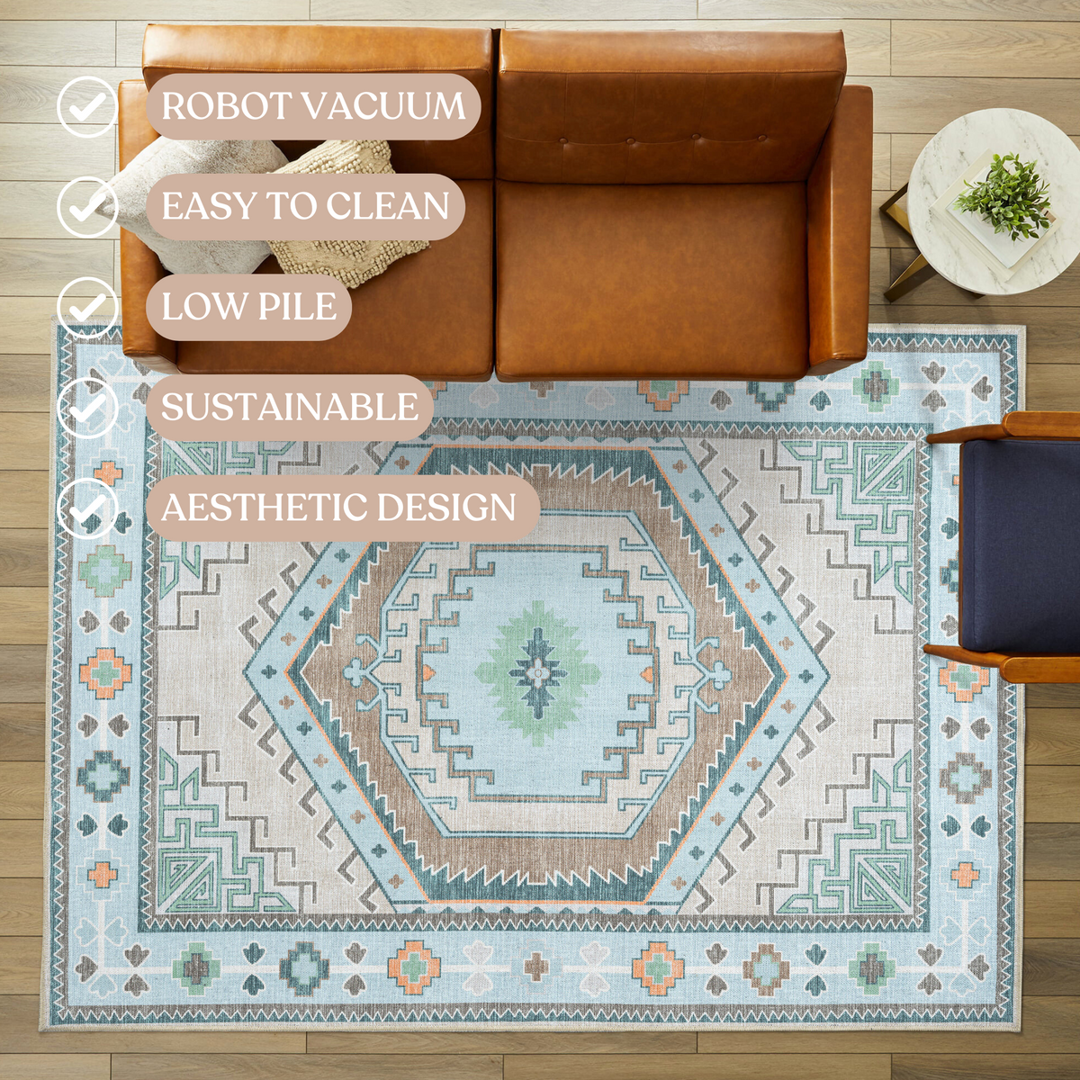 Elea Aesthetic Green Oushak Rug