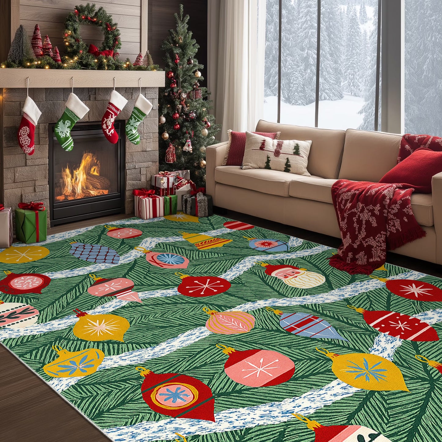 Zailen Christmas Area Rug