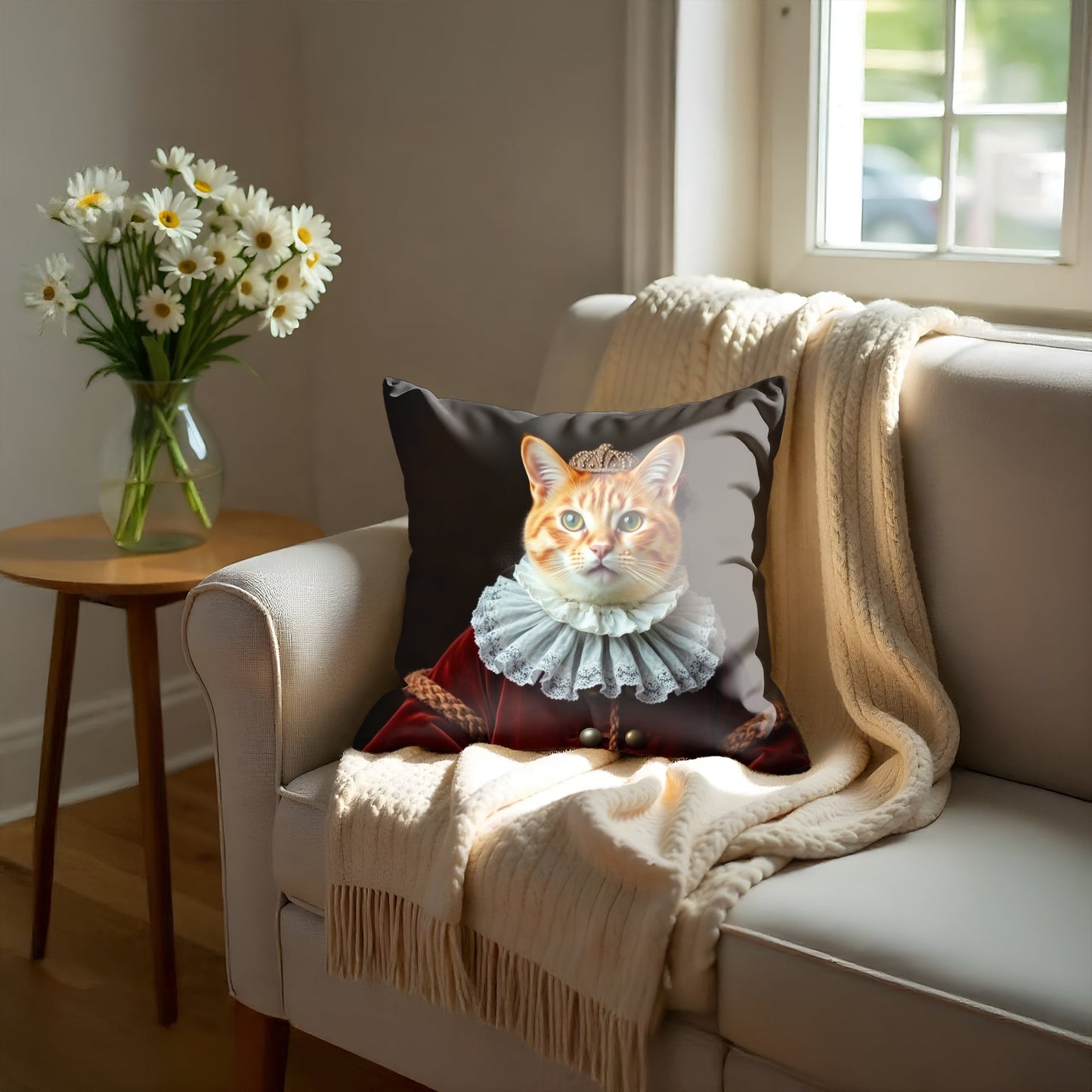 Funny Royal Cat Pillow