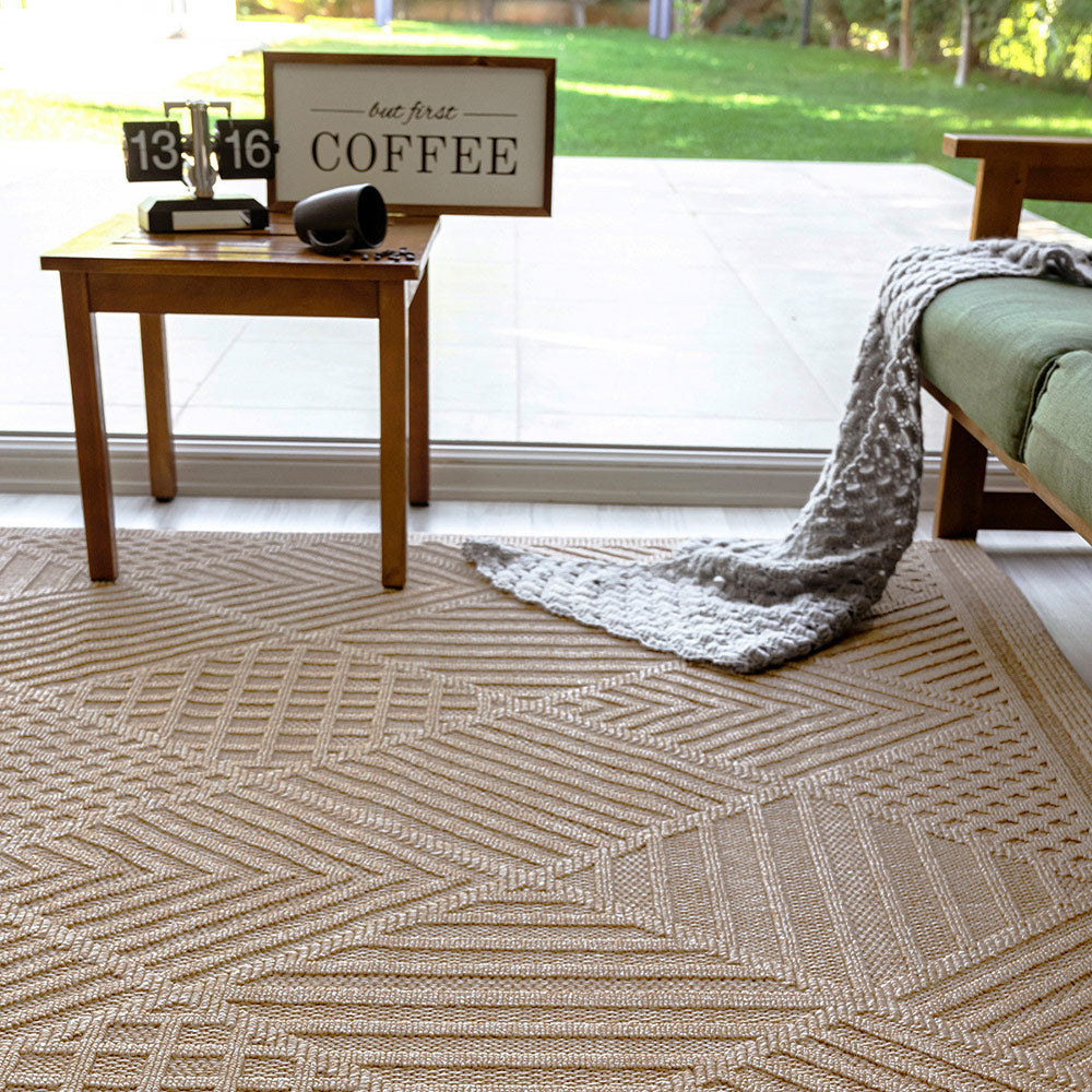 Fava Beige Machine Woven Rug