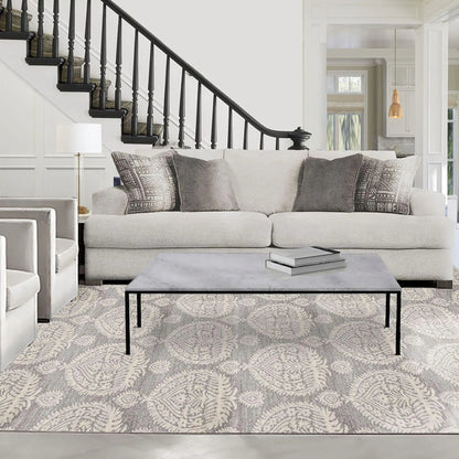 Multi Size Beige, Gray Machine Made Polypropylene Turkish Gabi Traditional Oriental Area Rug