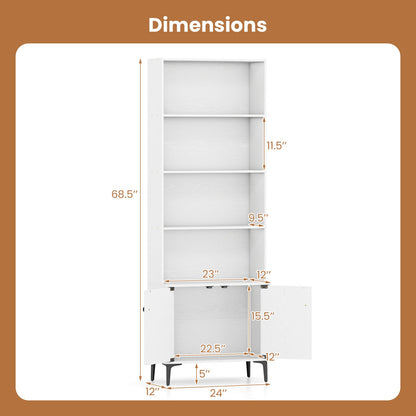 Giantex Bookshelf with Doors and 2 Anti-Tipping Kits for Home Office