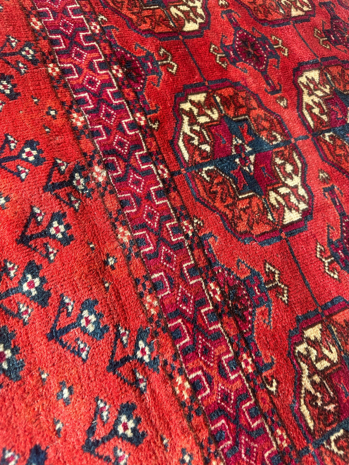 Antique 1920’s Tribal Turkoman Tekke Wedding Rug 3’4” x 4’1”