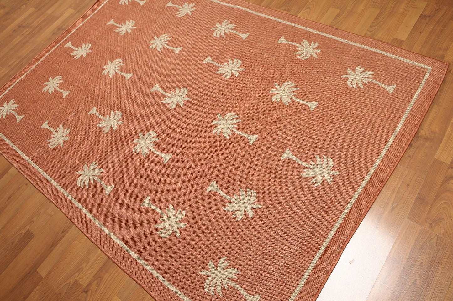 5'4"x7'8" Terracota, Beige, Multi Color Machine Made Polypropylene Indoor Outdoor Turkish Dhurry Rug