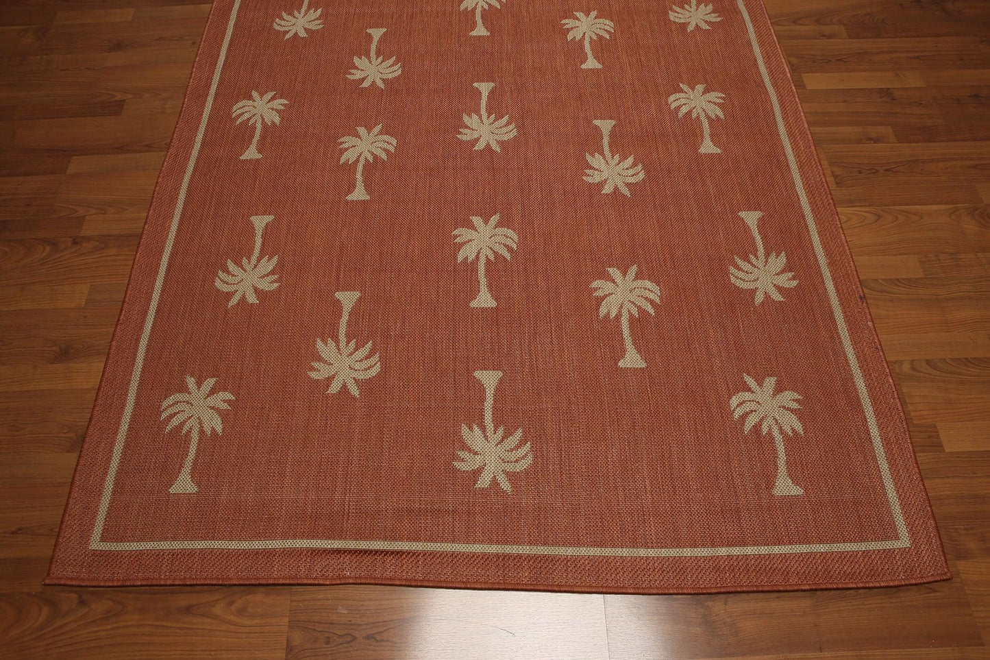 5'4"x7'8" Terracota, Beige, Multi Color Machine Made Polypropylene Indoor Outdoor Turkish Dhurry Rug
