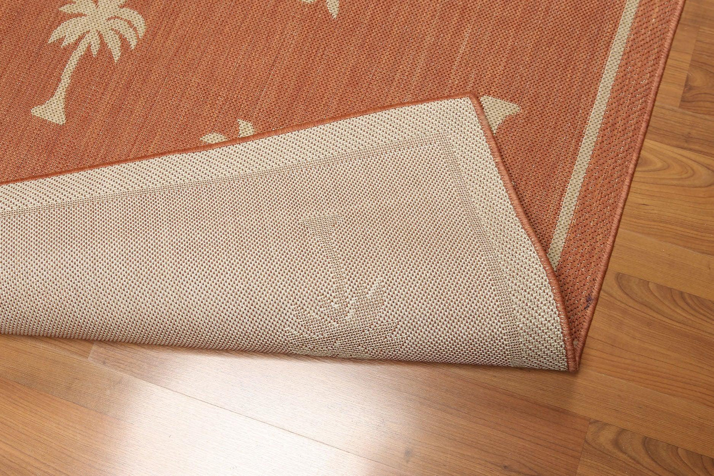 5'4"x7'8" Terracota, Beige, Multi Color Machine Made Polypropylene Indoor Outdoor Turkish Dhurry Rug