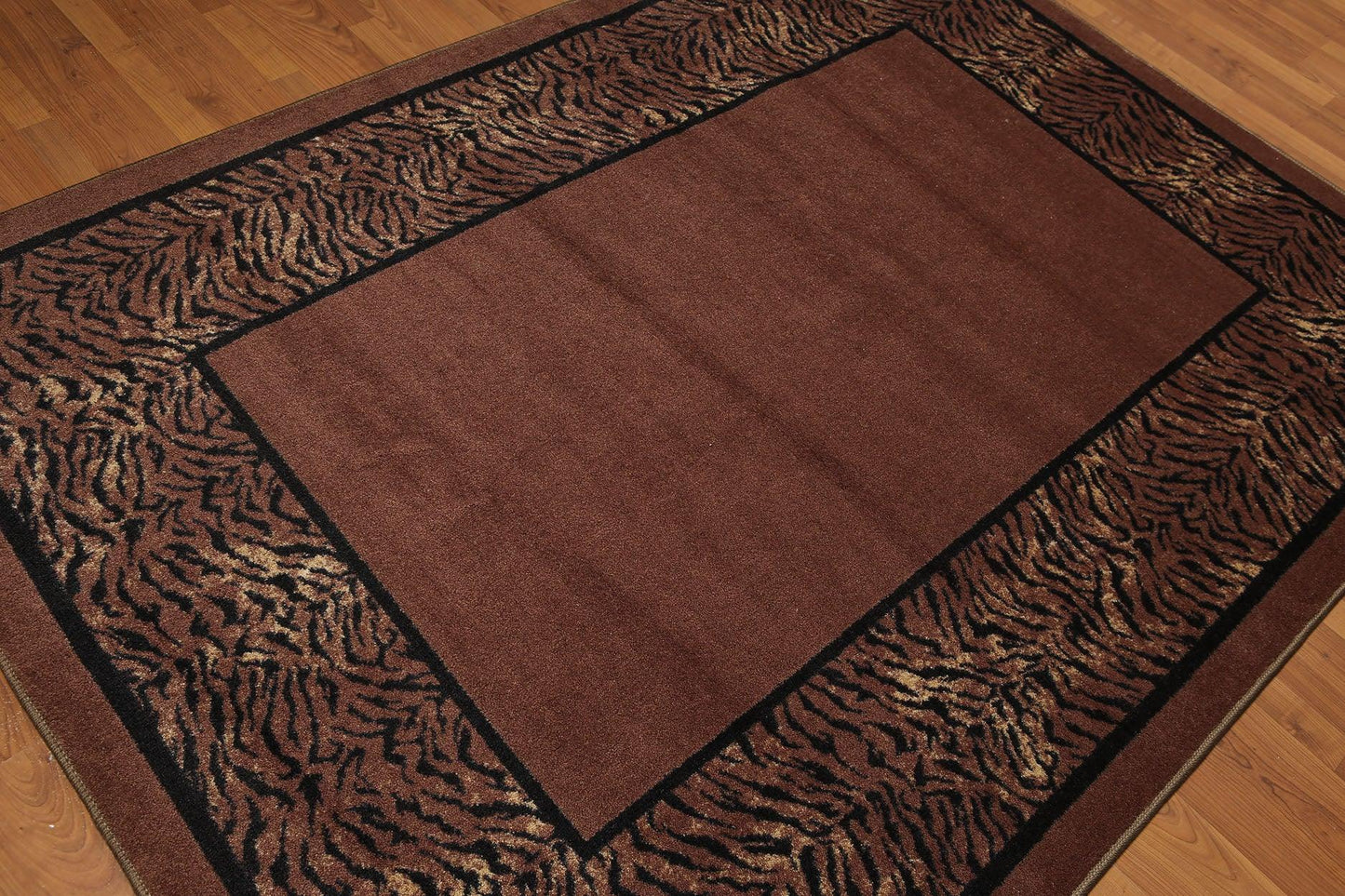 5'4"x7'8" Brown, Black Ivory, Multi Color Machine Made Polypropylene Indonesian High Density Hand Carved Effect Modern Oriental Rug