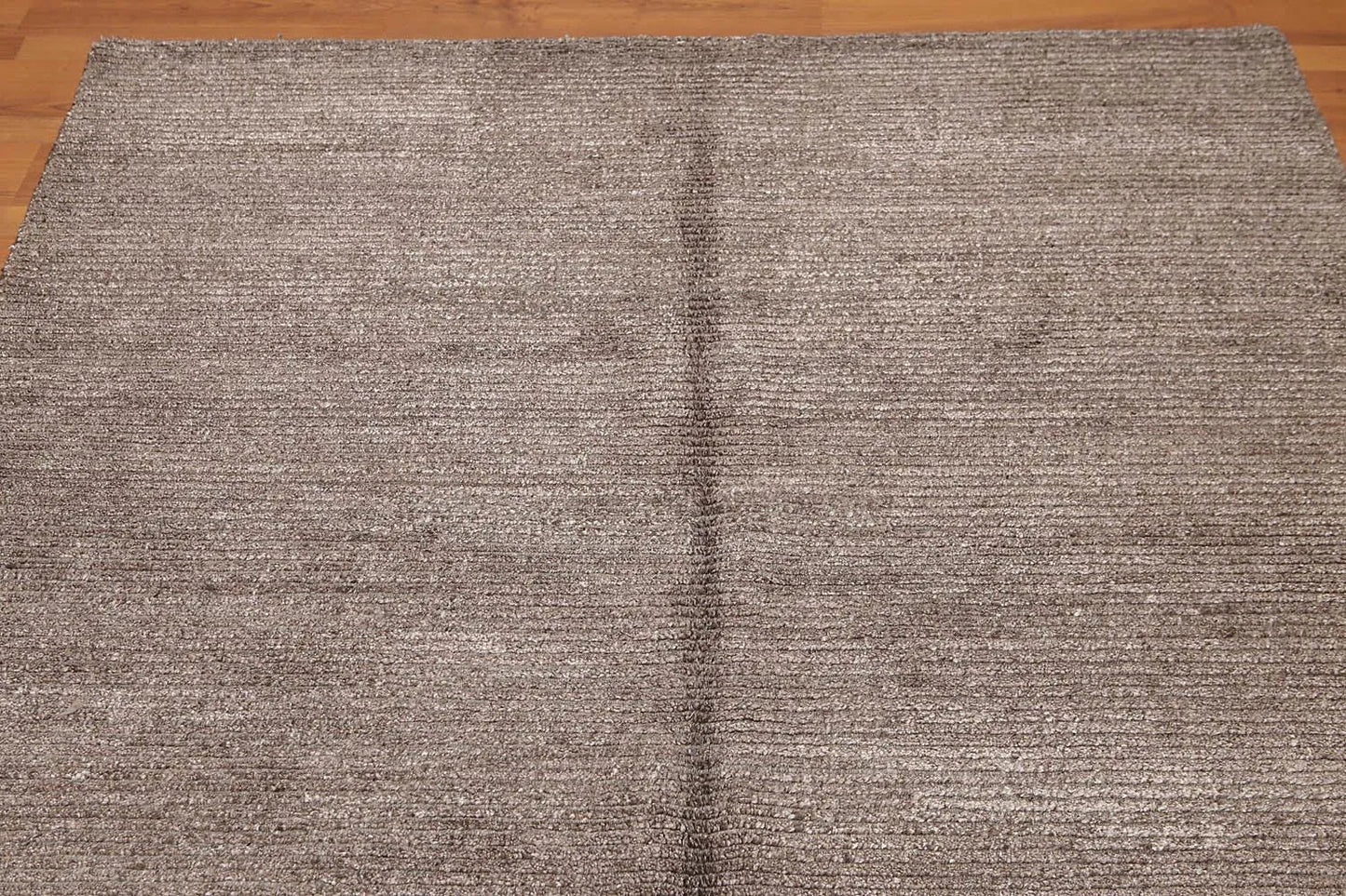 5x8 Brown Hand Knotted Textured Ombre 100% Wool & Banana Silk Oriental Area rug