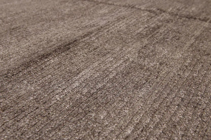 5x8 Brown Hand Knotted Textured Ombre 100% Wool & Banana Silk Oriental Area rug