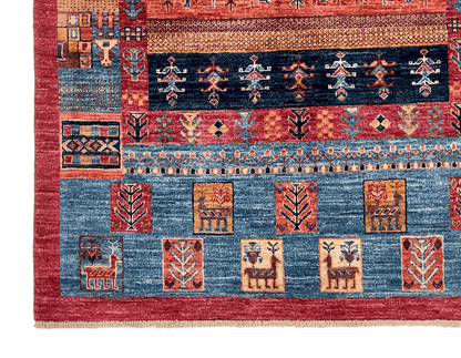 Afghan Gabbeh (4'02"x6'03") navy/blue/red