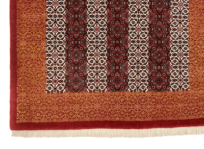 Persian Bijar Striped Herati Design (3'05"x5'01") rust/red/ivory
