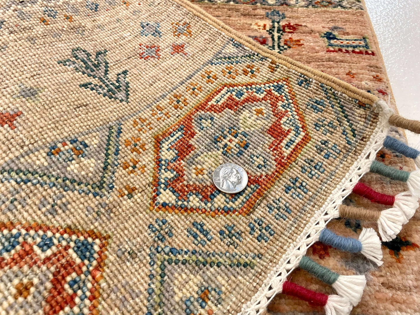 Afghan Gabbeh (2'00"x3'02") adobe/multicolor