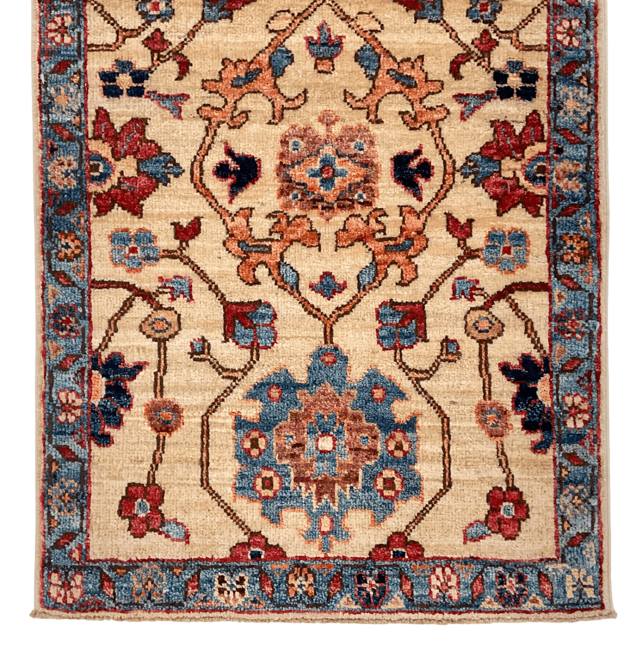 Afghan Ariana (2'00"x3'00") ivory/blue