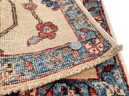 Afghan Ariana (2'00"x3'00") ivory/blue