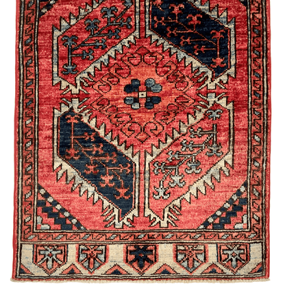 Afghan Ersari Turkomen (2'01"x3'01") red/blue