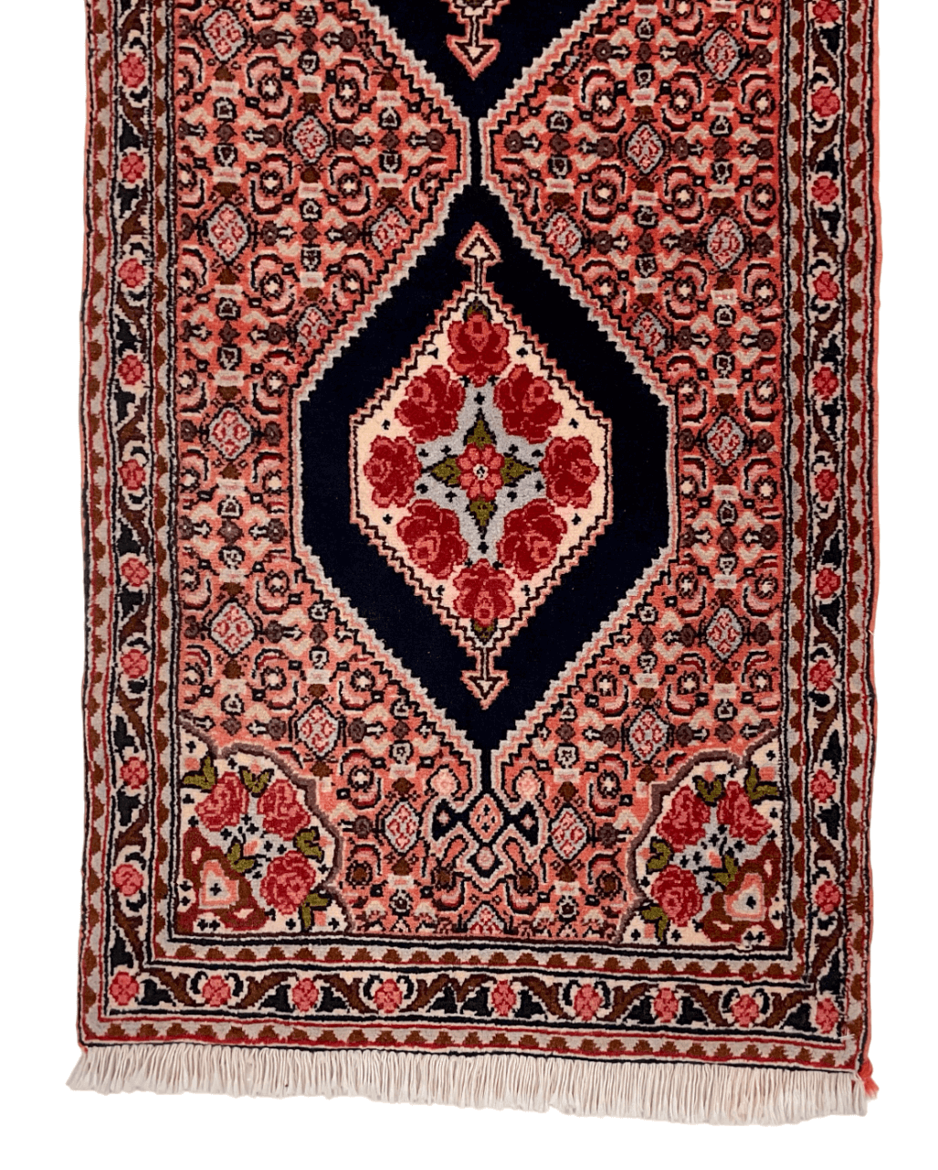 Persian Bijar (1'10"x8'08") rose/indigo