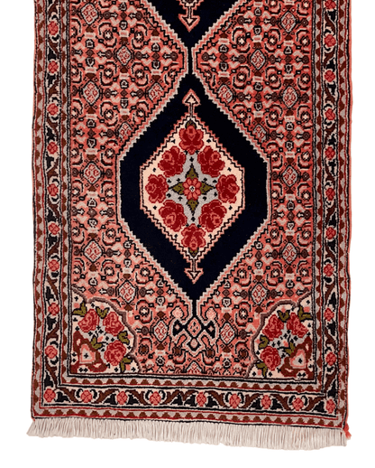 Persian Bijar (1'10"x8'08") rose/indigo