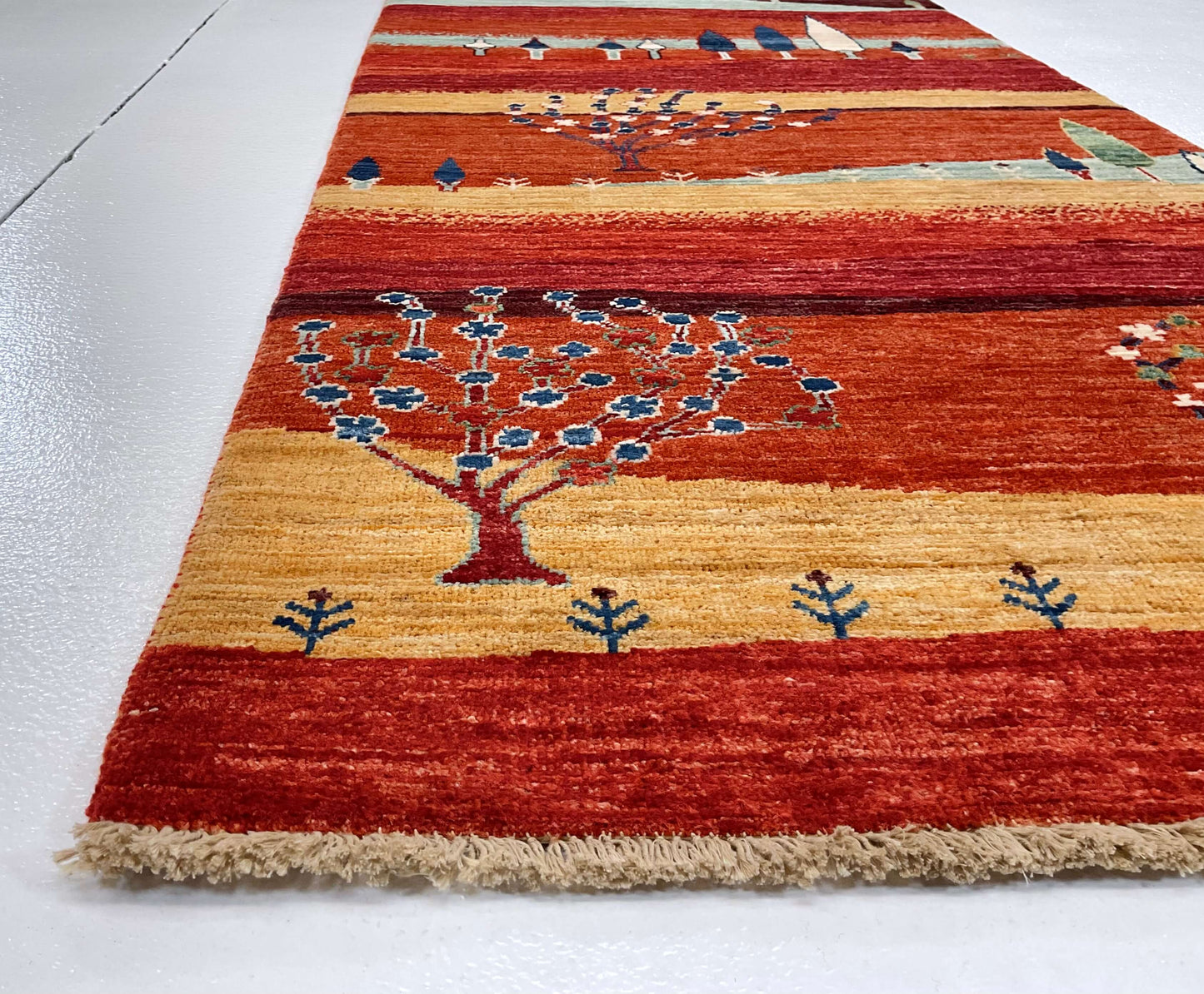 Scenic Afghan Gabbeh (2'08"x9'09") rust