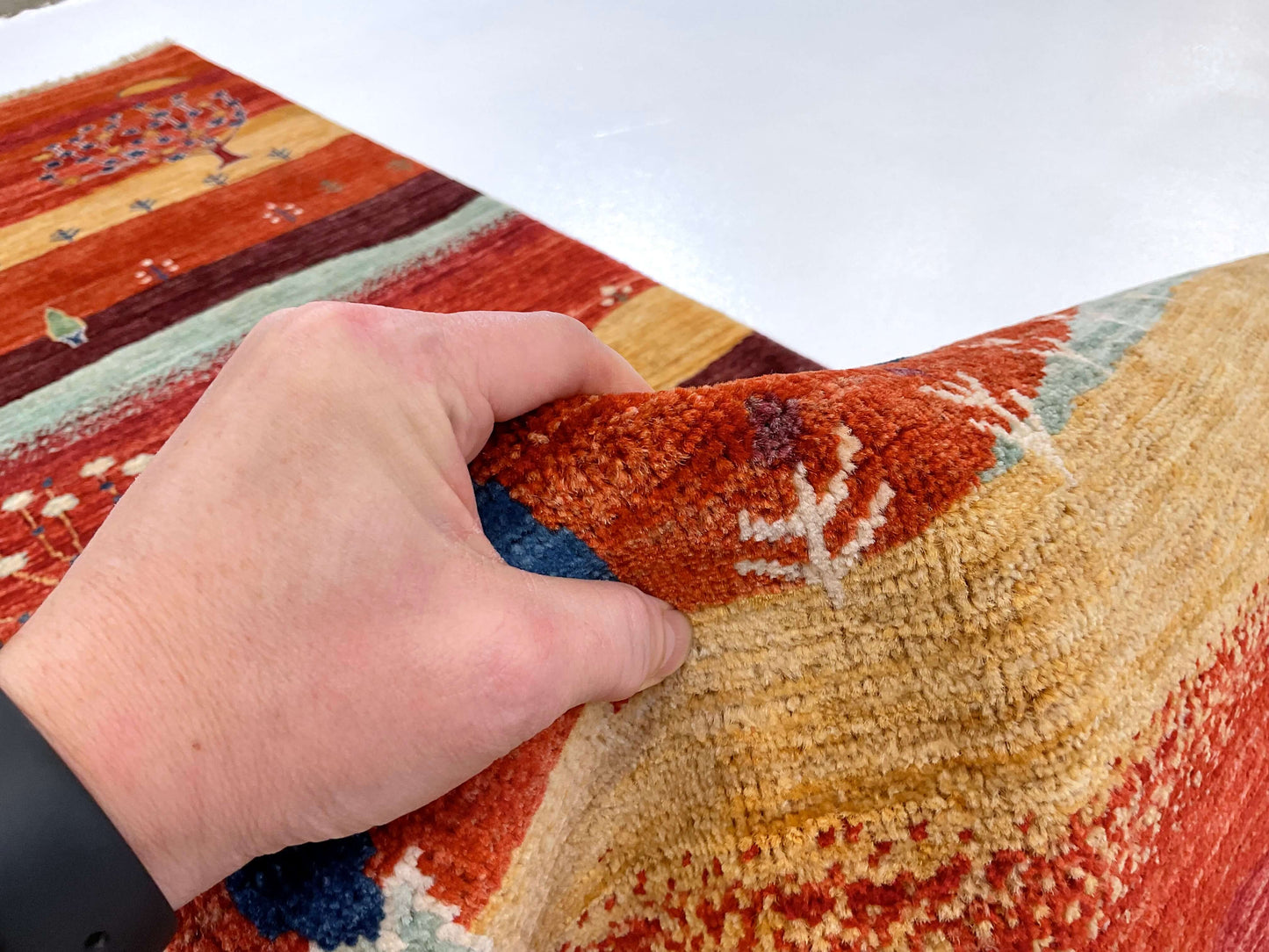 Scenic Afghan Gabbeh (2'08"x9'09") rust