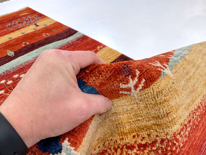 Scenic Afghan Gabbeh (2'08"x9'09") rust