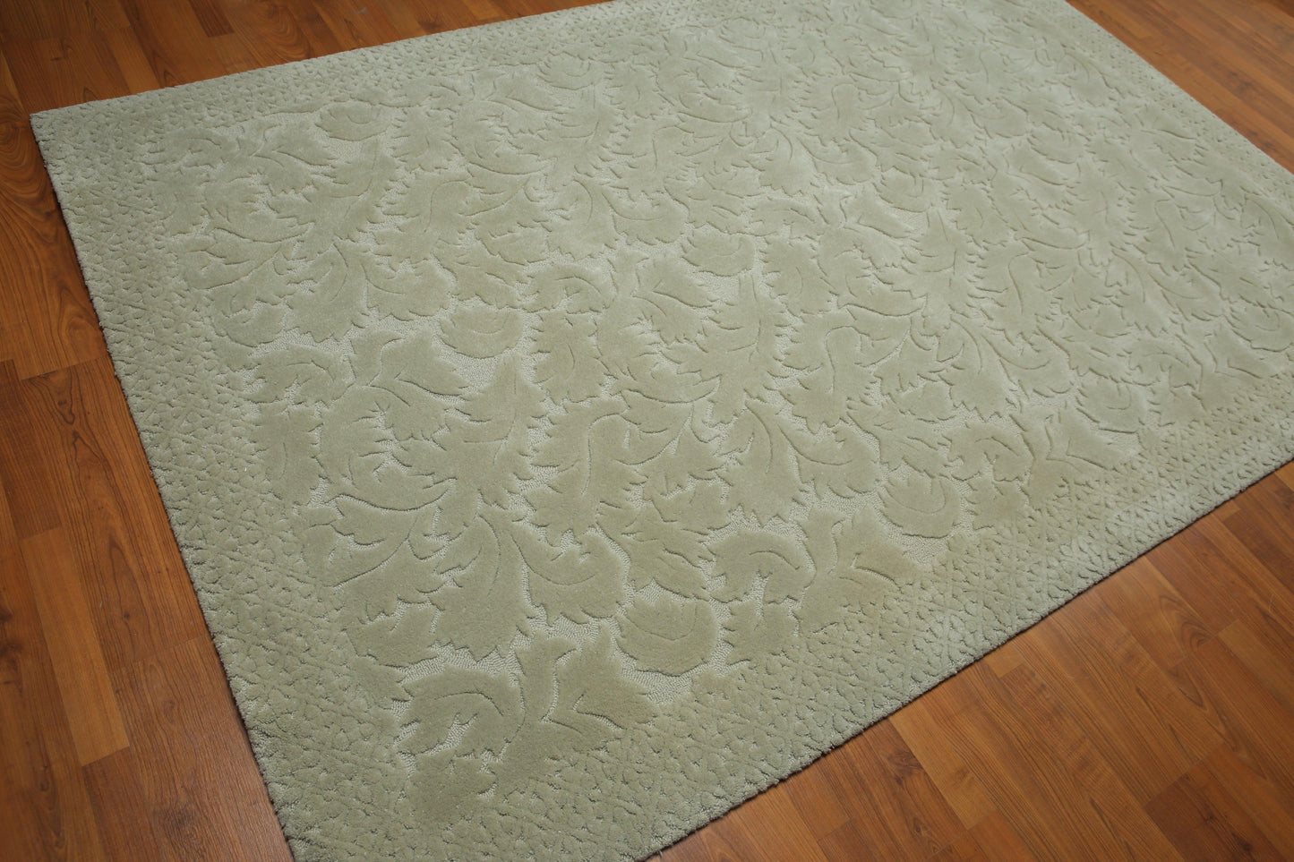 5'8" x 8'9" Machine Made High Low Modern Oriental Wool Rug Gray Tone on Tone Color