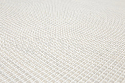 4' x 6' Handmade Textured Geometric 100% Wool Flat Pile Area Rug 4 x 6 Beige