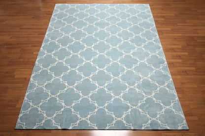 Hand Knotted Tibetan 100% Wool Area rug Blue 8' x 11'