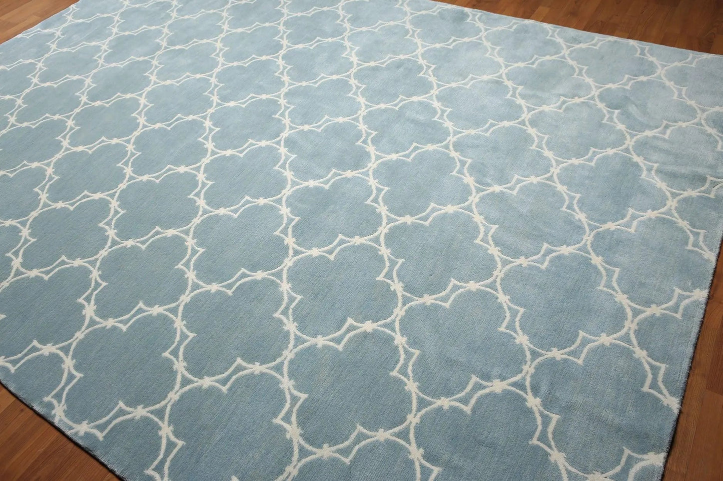 Hand Knotted Tibetan 100% Wool Area rug Blue 8' x 11'