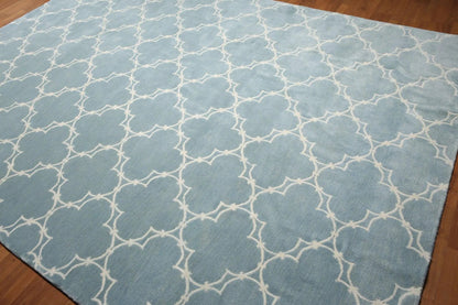 Hand Knotted Tibetan 100% Wool Area rug Blue 8' x 11'