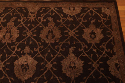 5'6" x 8'6" Handmade Wool & silk Oriental Area Rug Traditional Brown