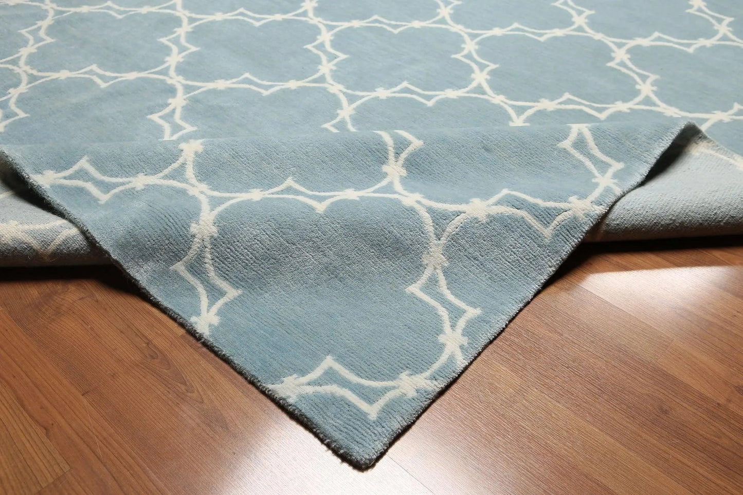 Hand Knotted Tibetan 100% Wool Area rug Blue 8' x 11'