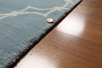 Hand Knotted Tibetan 100% Wool Area rug Blue 8' x 11'