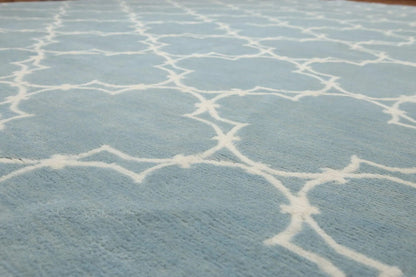 Hand Knotted Tibetan 100% Wool Area rug Blue 8' x 11'