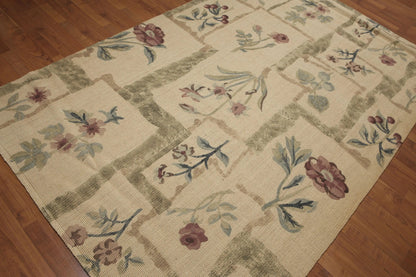 Hand Woven 100% Wool Traditional Oriental Area Rug Brown 6'x9'