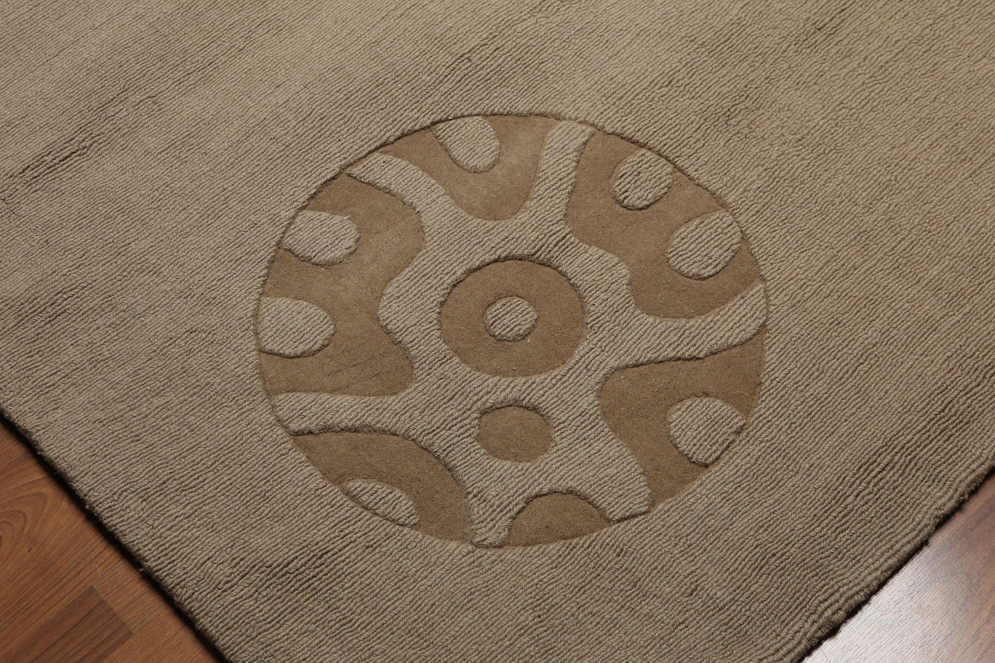 6'8" x 8'3" Handmade 100% Wool Modern Area rug Camel