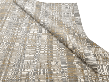 Contemporary Carved Tibetan 9x12 (ivory/gold/gray)