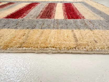 Gabbeh 2'08"x3'11" ivory/multicolor
