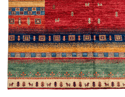 Afghan Gabbeh (5'08"x7'10") red/multicolor