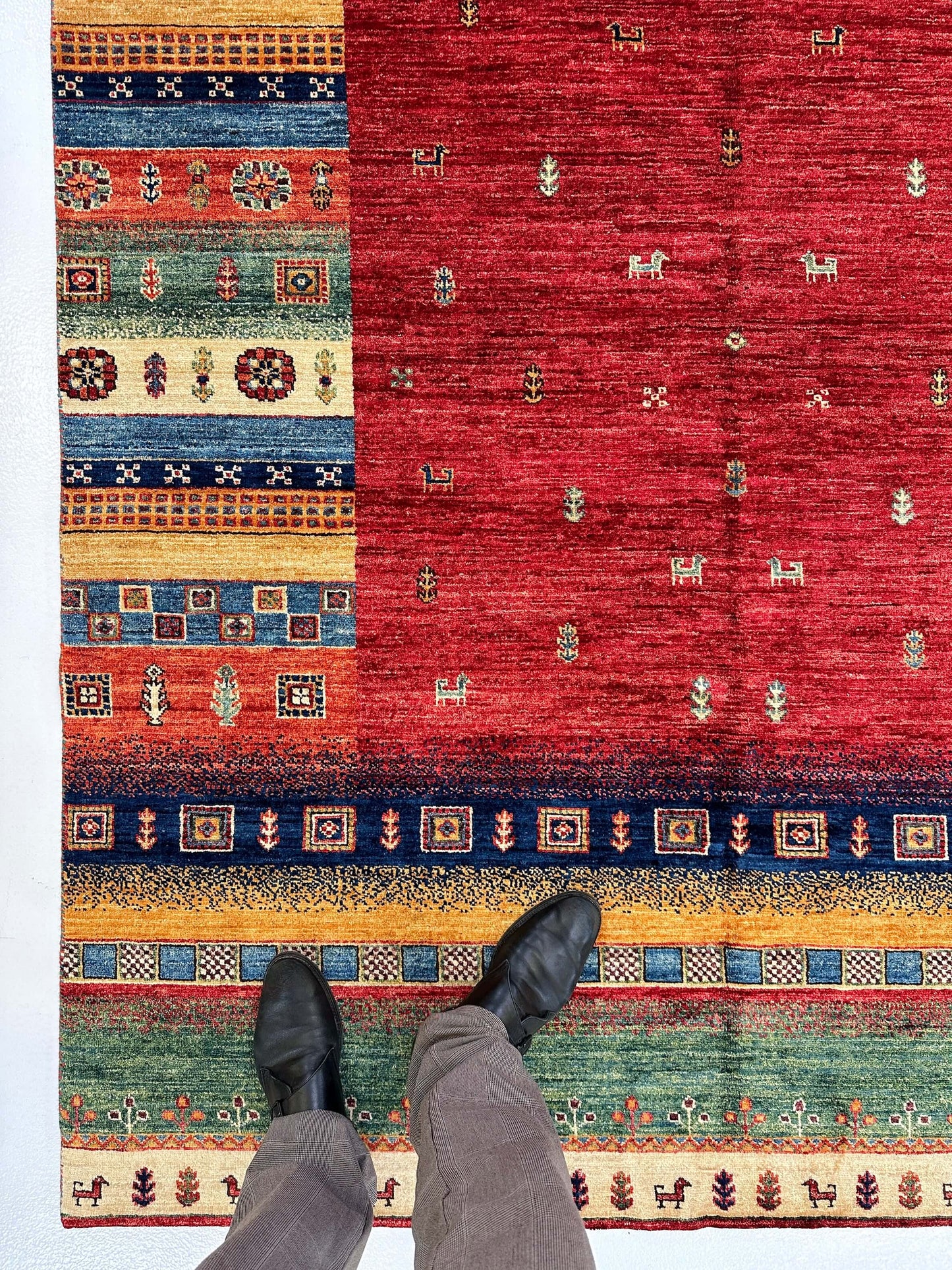 Afghan Gabbeh (5'08"x7'10") red/multicolor