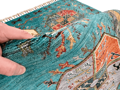 Afghan Ersari (4'01"x6'02") turquoise/multicolor