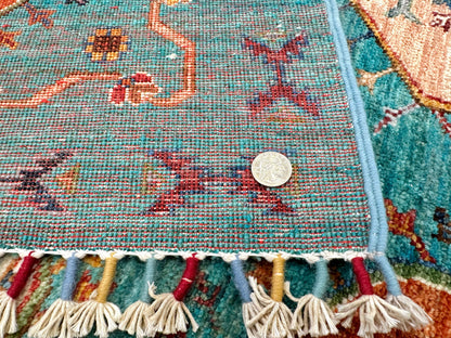 Afghan Ersari (4'01"x6'02") turquoise/multicolor