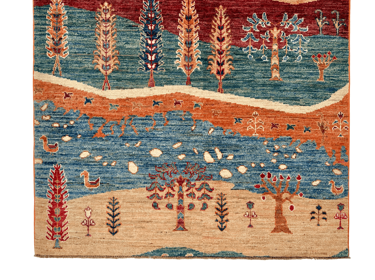 Afghan Gabbeh - Trees (3'05"x5'01") multicolor/rust