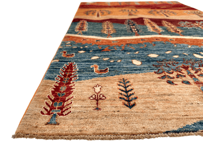Afghan Gabbeh - Trees (3'05"x5'01") multicolor/rust
